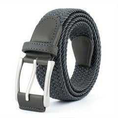 Men's Leather Belt Outdoor Casual Pin Buckle Nylon Braided Belt