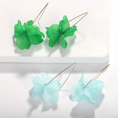 Exaggerated Flower Boho Dangle Earrings Resin Jewelry Female Gift