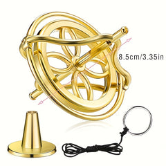 Golden Metal Gyroscope Keychain Spinning Top