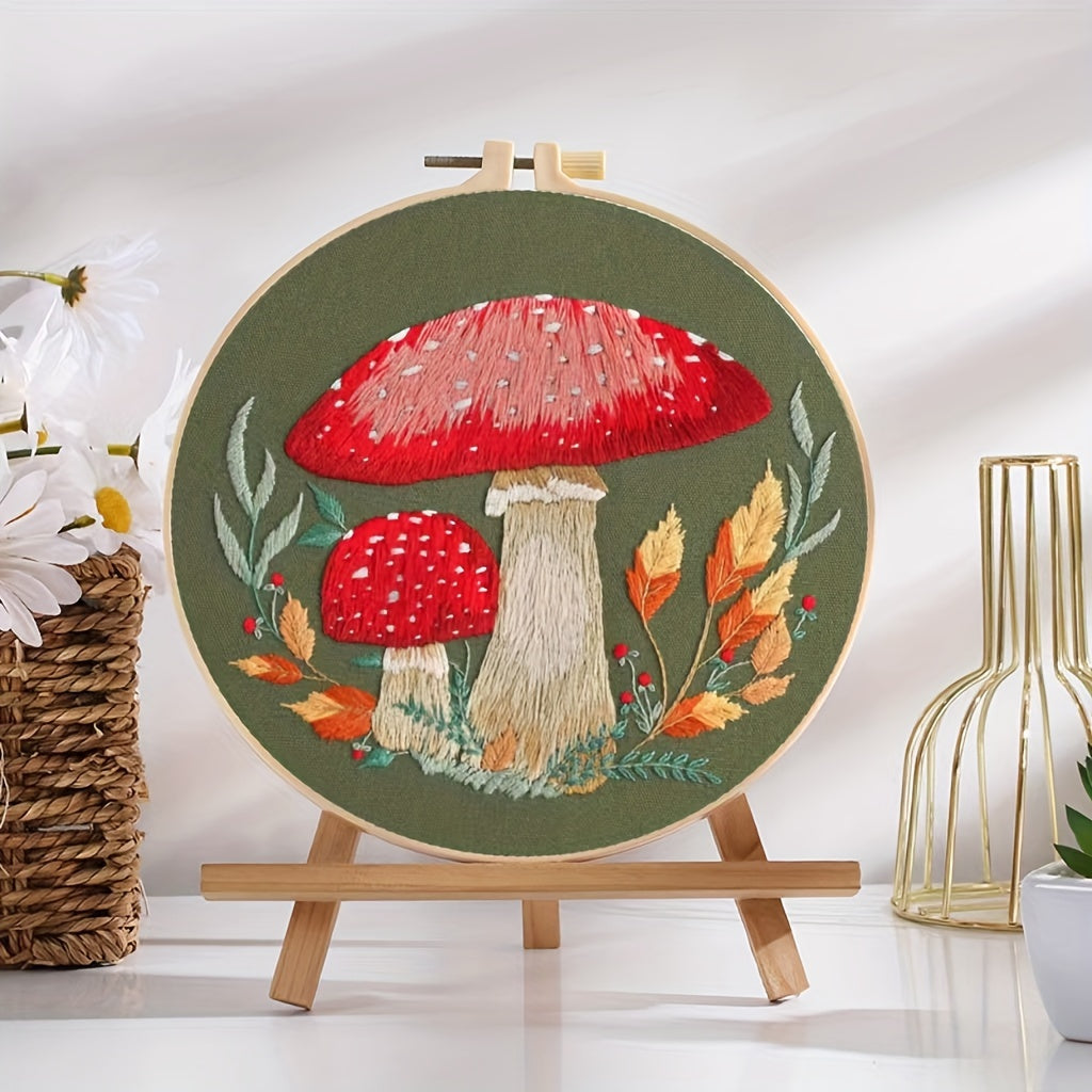 Mushroom Series Embroidery Kit - DIY Starter Kit For Adults