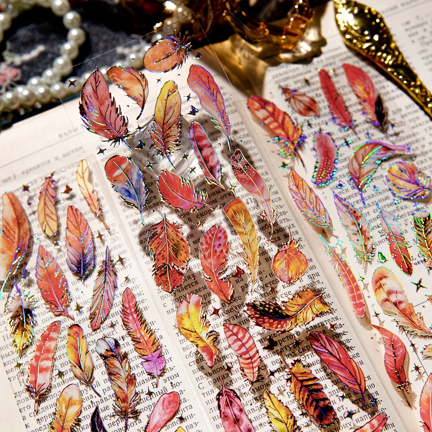 3pcs Dream Feather Sticker Pack Vintage Scrapbooking Label Diy Journal