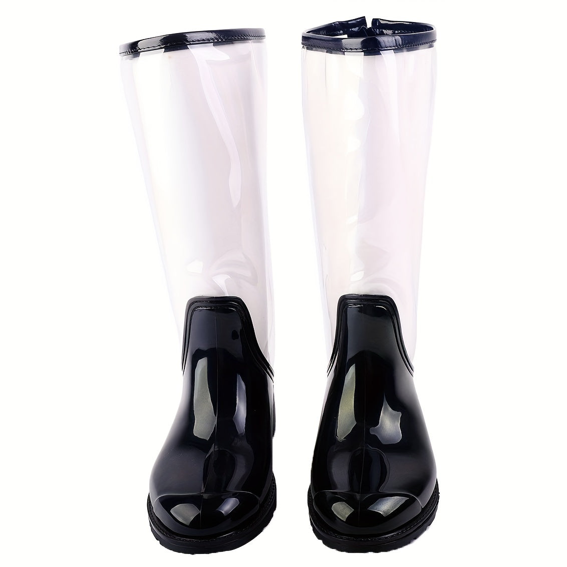 Women's Transparent Waterproof Rain Boots Non Slip Wear Resistance PVC Flat