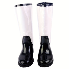 Women's Transparent Waterproof Rain Boots Non Slip Wear Resistance PVC Flat