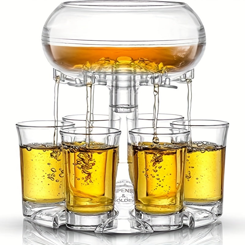 Shot Glass Dispenser And Glass Shot Cups Set for Home Bar Accessories
