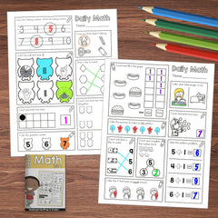 Kindergarten Daily Math Set - 4 Sets for Homeschooling & Classrooms