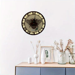 LED Lights Wooden Home Decoration Wall Clock