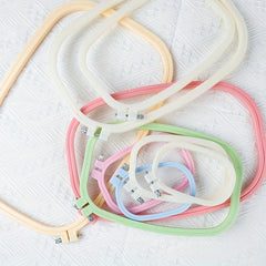 4pcs Colorful Plastic Embroidery Hoop Rectangular Frame for Cross Stitch