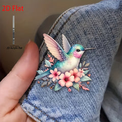 Acrylic Bird Song Flower Brooch DIY Accessory
