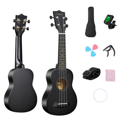 21 23 Inch Basswood Ukulele Bundle Bag Tuner Pick Capo Strap S