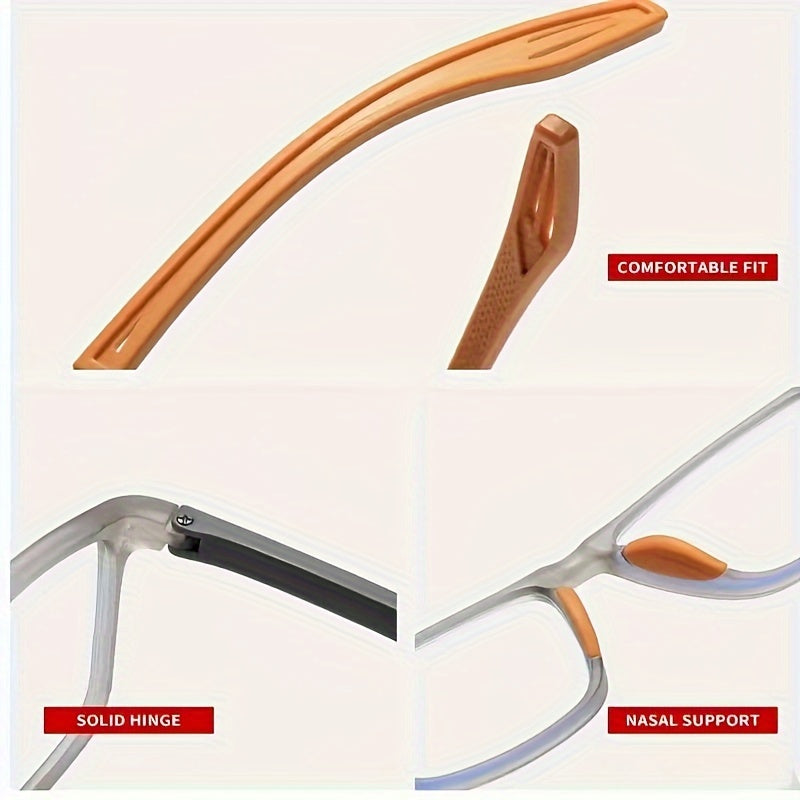 Stylish Silicone Anti Slip Reading Glasses with PU Leather Covers