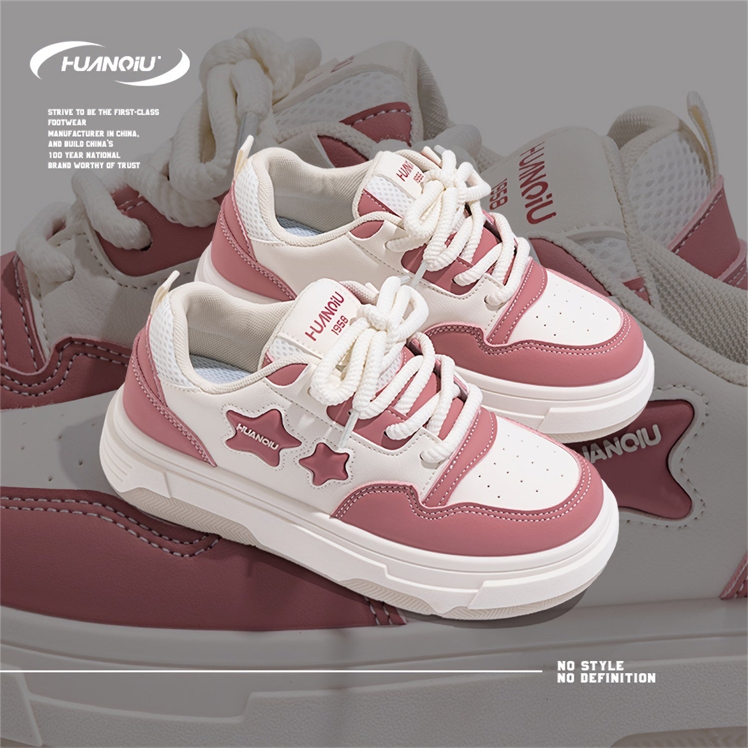 Women's Star Pattern Skate Shoes Non-slip Flatform Sneakers
