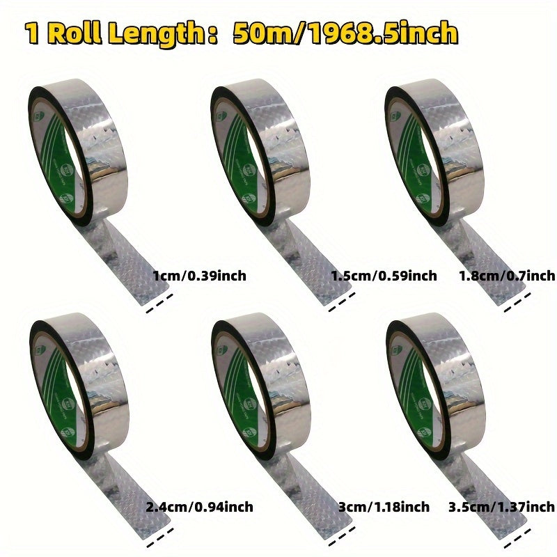 50m Roll Silver Glitter Laser Tape Bright Colorful Decorative Office Gift Wrappi