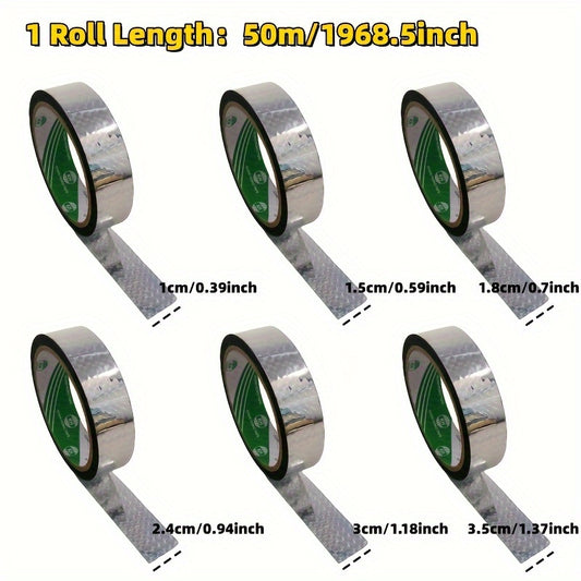 50m Roll Silver Glitter Laser Tape Bright Colorful Decorative Office Gift Wrappi