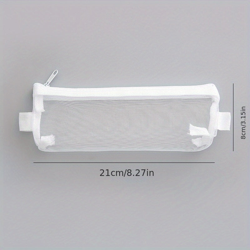 Transparent Mesh Student Pencil Bag Zipper Pencil Case