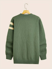 Men's ''G'' Pattern Sweater Warm Knit Pullover
