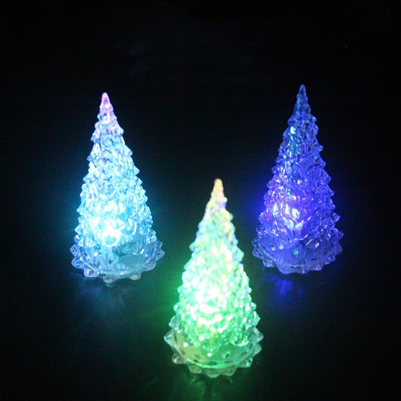 Acrylic Christmas Tree Colorful Night Light Crystal Christmas Tree Night Light