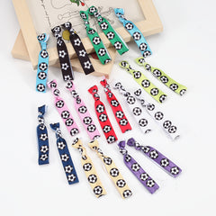 Soccer Pattern Ribbon Hair Ties Ponytail Holder Hair Accessories