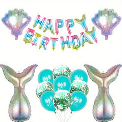 27pcs Mermaid Balloon Set Birthday Party For Girls