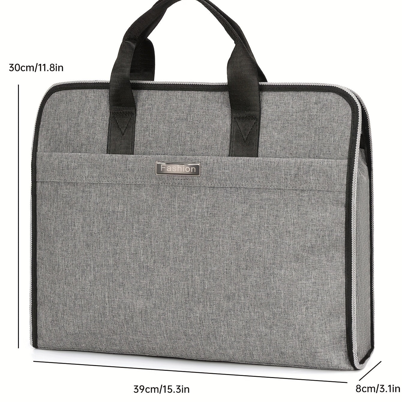 Nylon Briefcase Large Capacity Zippered Document Organizer Handbag