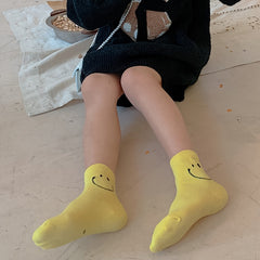 Smiling Face Pattern Cotton Crew Socks for Kids