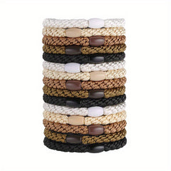 15pcs Solid Hair Rope Elastic Ponytail Holder Hair Accessories