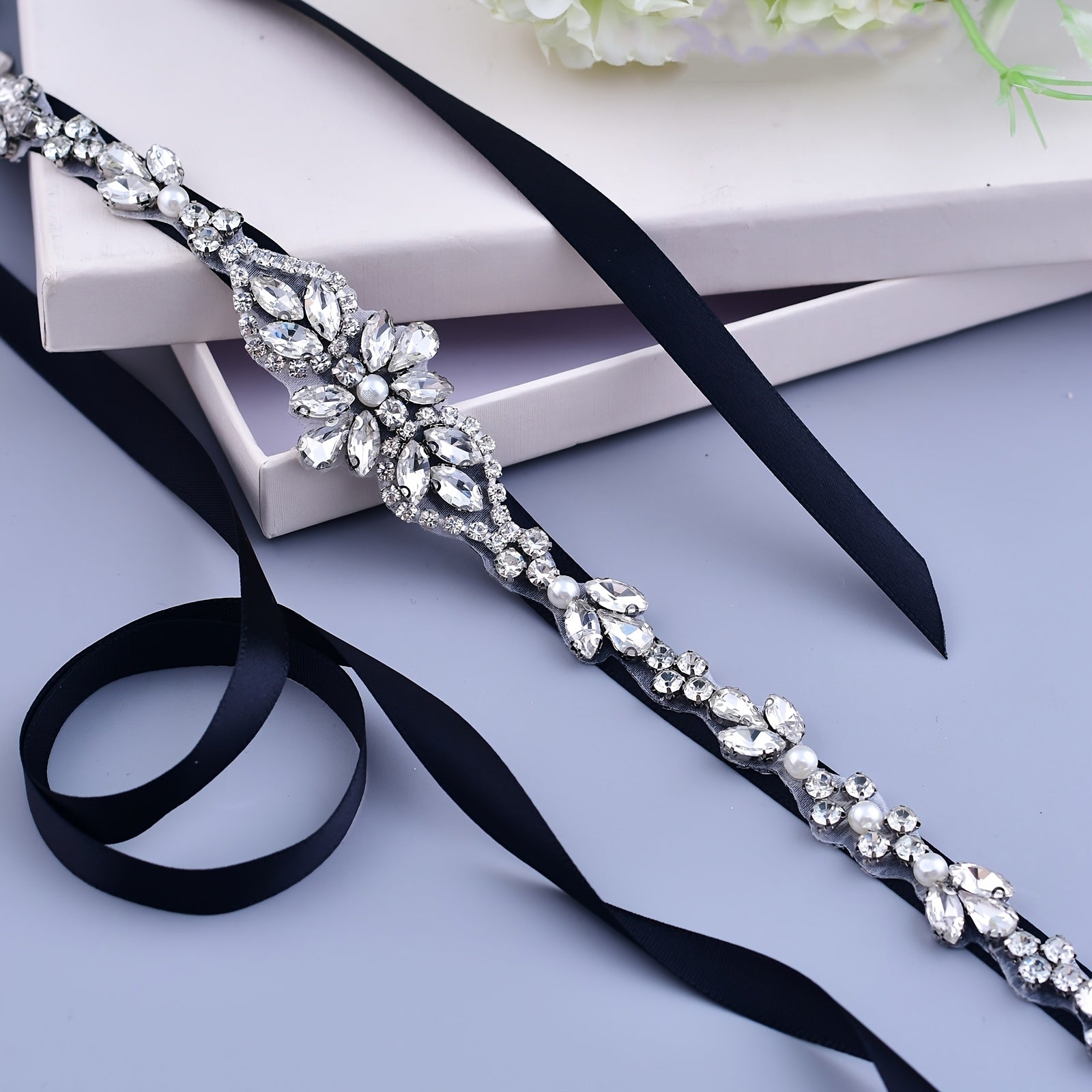 Crystal Bridal Sash Ribbon Belt for Brides