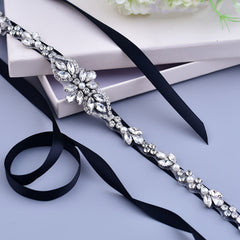 Crystal Bridal Sash Ribbon Belt for Brides