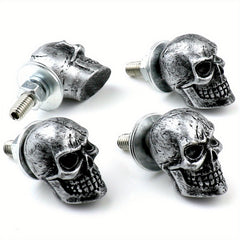 4pcs Plate Screw Skull Decoration Anti Theft Fasteners Trim Kit