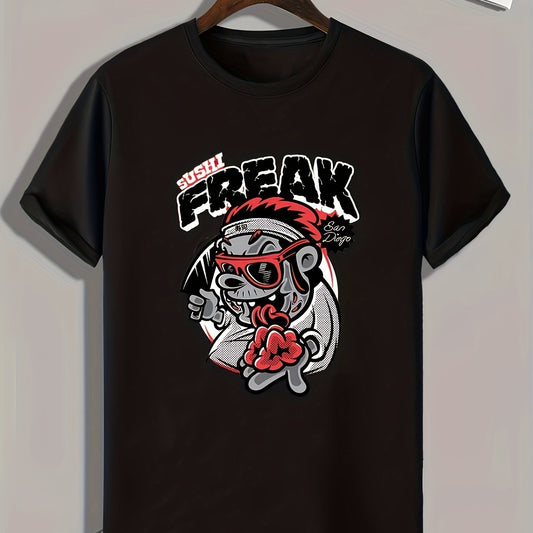 ''FREAK'' Print Men's Graphic T-shirt Casual Comfy Tees For Summer