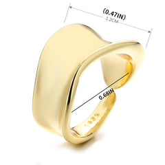 French Style Irregular Geometric Open Ring 14K Plated