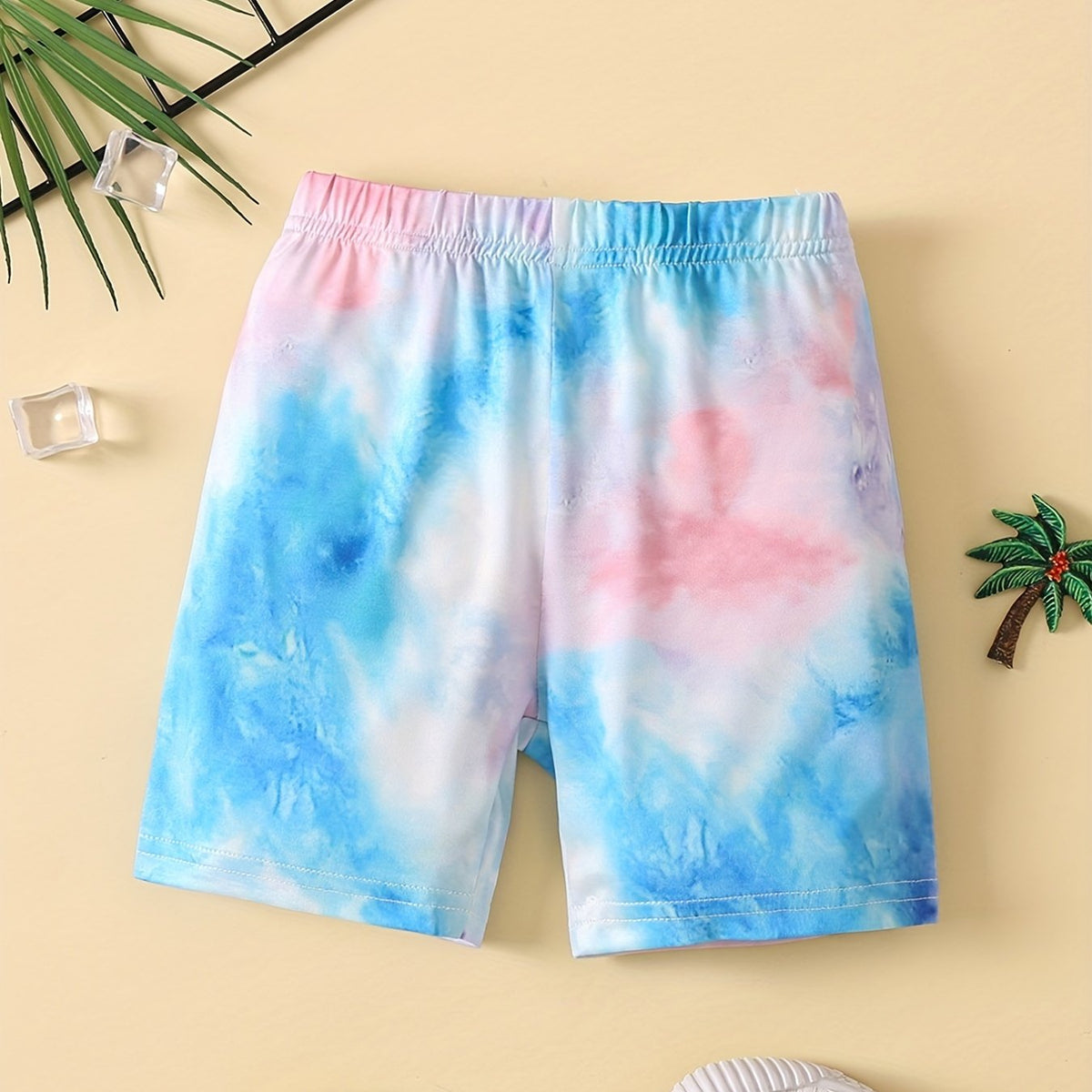 Girls' Tie dye Print Biker Shorts Sports Casual Active Shorts