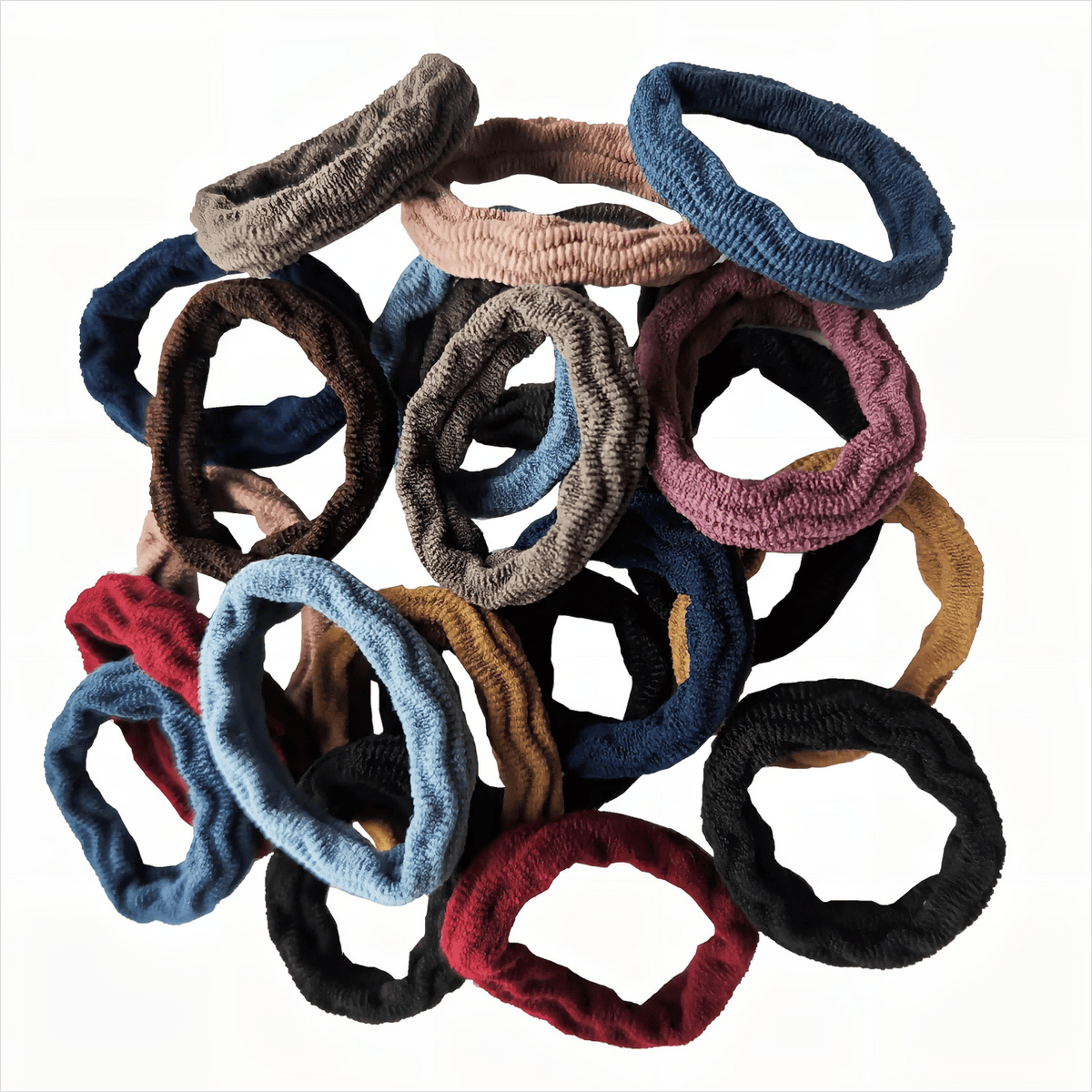 20pcs Colorful Wave Pattern Hair Ties for Girls and Women