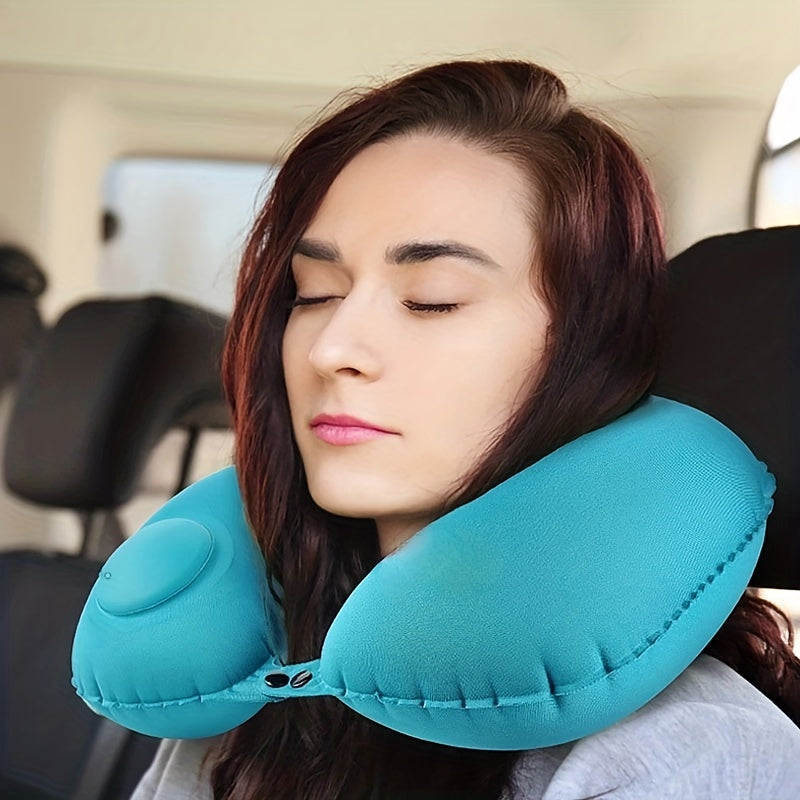 U Shape Inflatable Cervical Vertebra Pillow for Travel