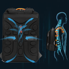 Slim Leather Laptop Backpack Men 38-62 Cm Business Lightweight USB Charging