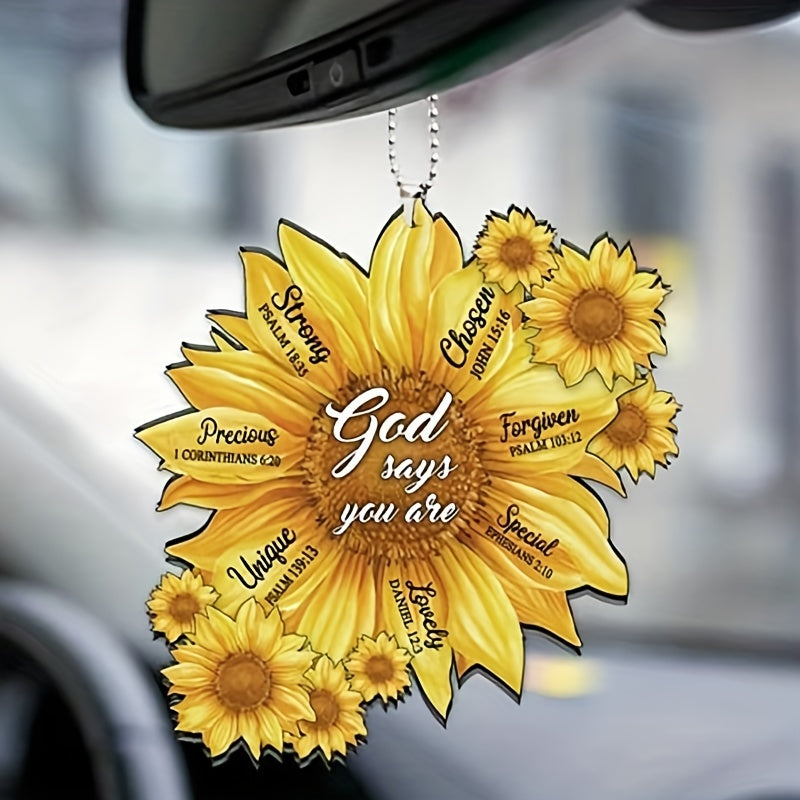 Sunflower Acrylic Car Ornament Festive Home Decoration