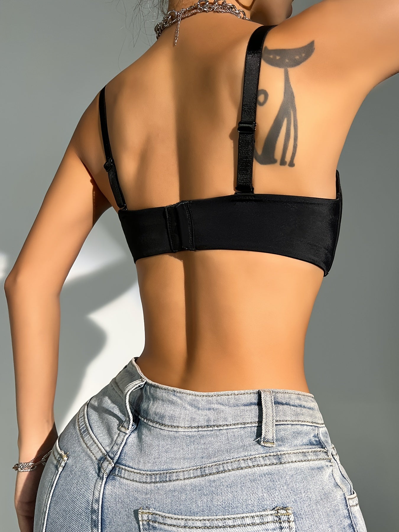 Breathable Glossy Half Cup Push Up Bra Non-slip Strapless High Stretch