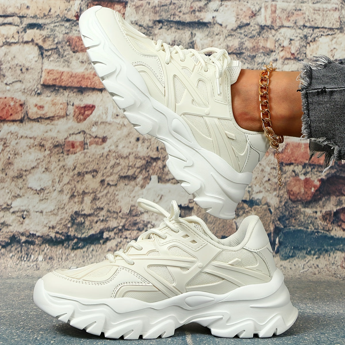 Breathable Chunky Sneakers Wear Resistance Non Slip Running Shoes