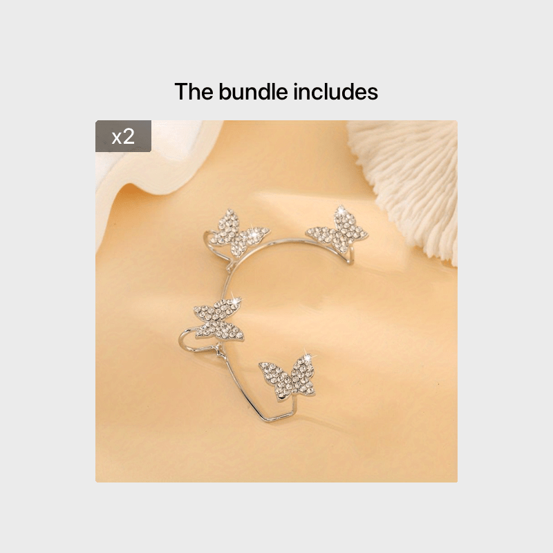 Sparkle Butterfly Ear Clip Temperament Jewelry For Women Girls
