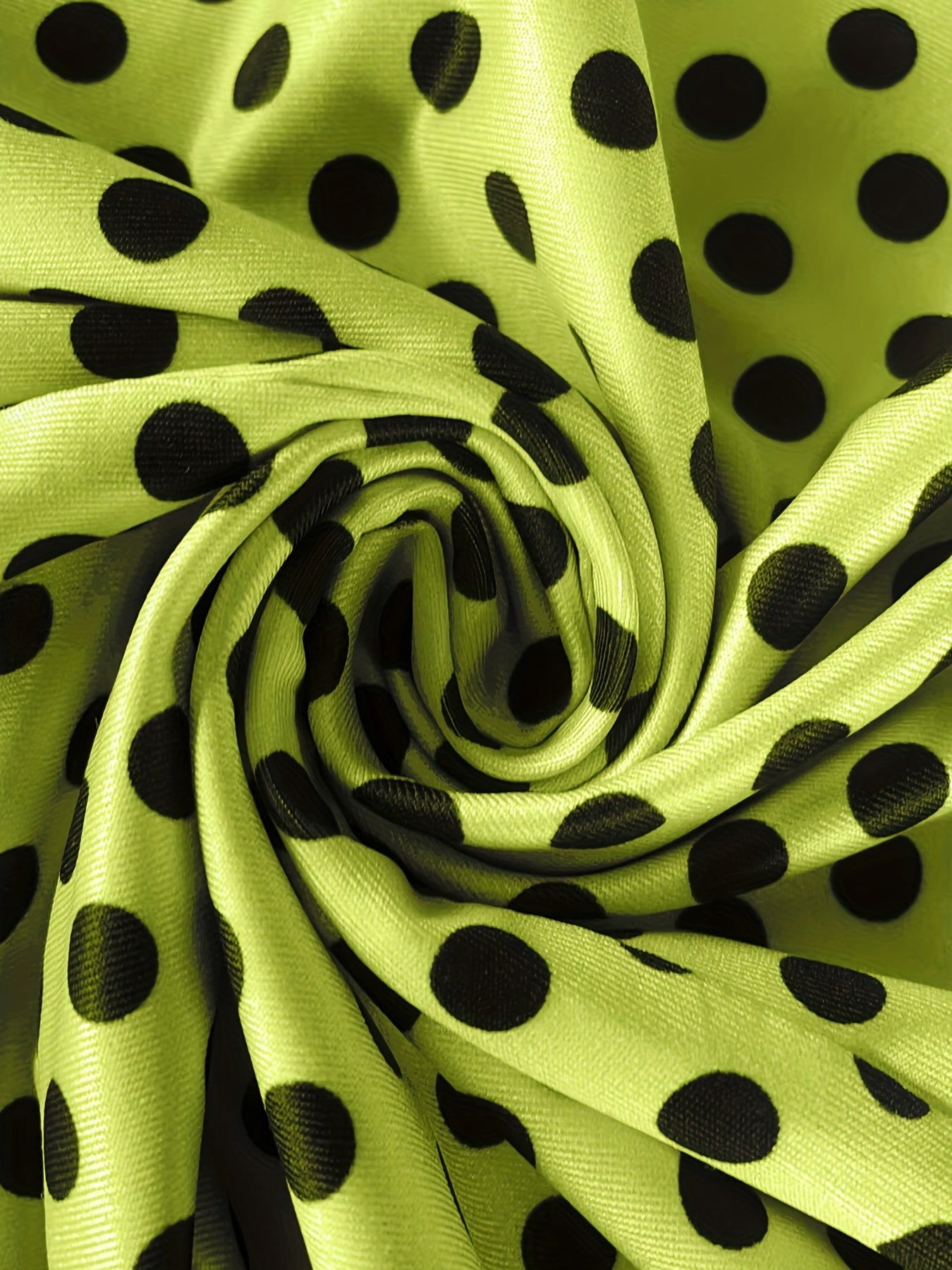  Polka Dot V-Neck Dress With Belt