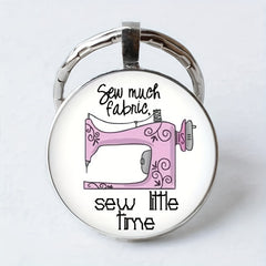 Retro Sewing Machine Keychain Necklace Bag Charm Jewelry