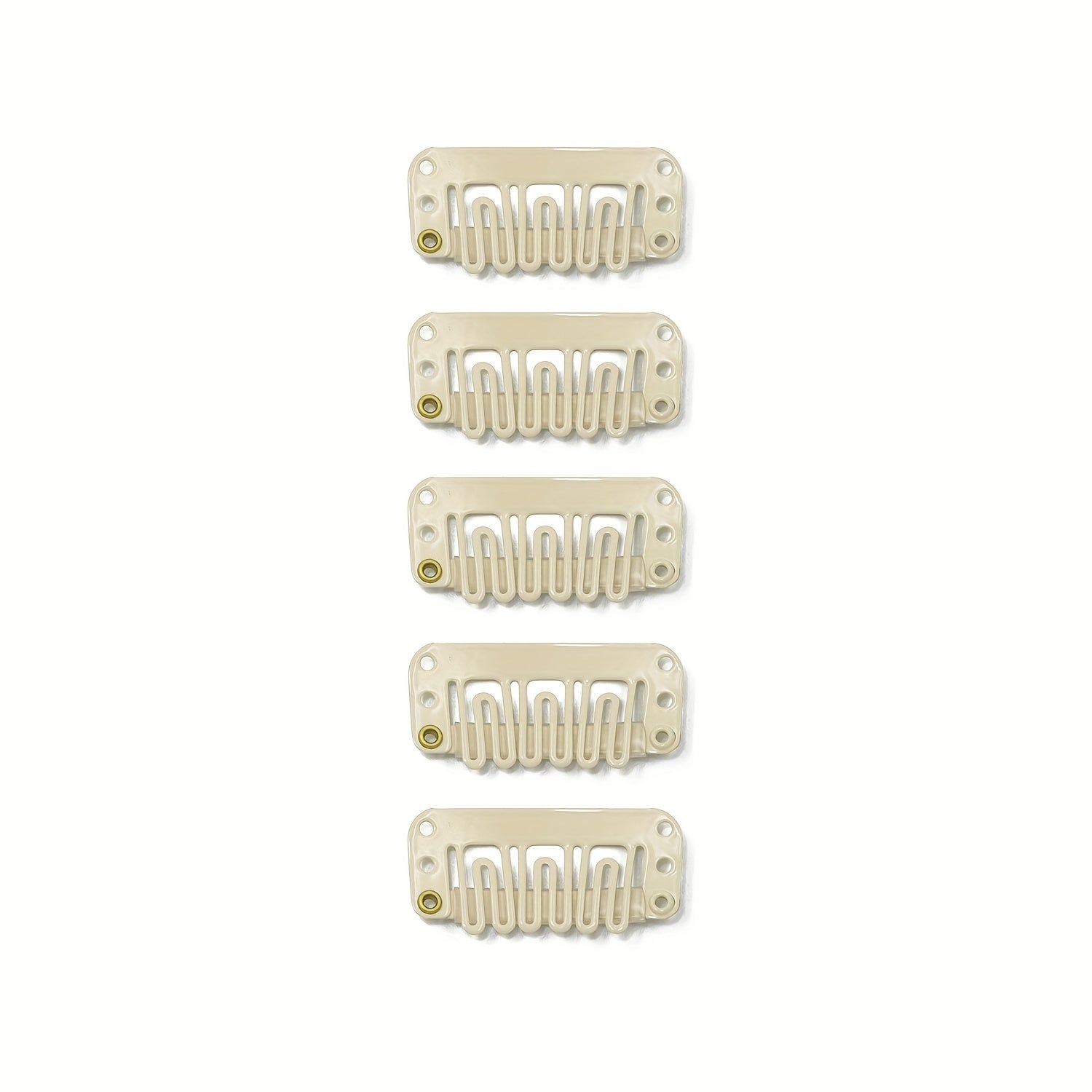 5 Pcs Metal Snap Comb Clips for Hair Extension DIY Wig Clips