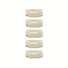 5 Pcs Metal Snap Comb Clips for Hair Extension DIY Wig Clips
