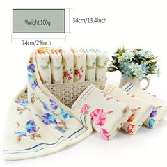 Boho Flower Printed Cotton Hand Towels Set