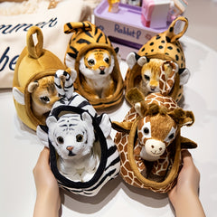 Adorable Mixed Animal Nest Plush Toy Soft Polyester Stuffed Animal Gift