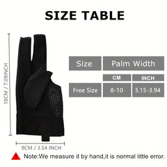 High Elastic Left Hand Billiards Glove Non Slip Three Finger