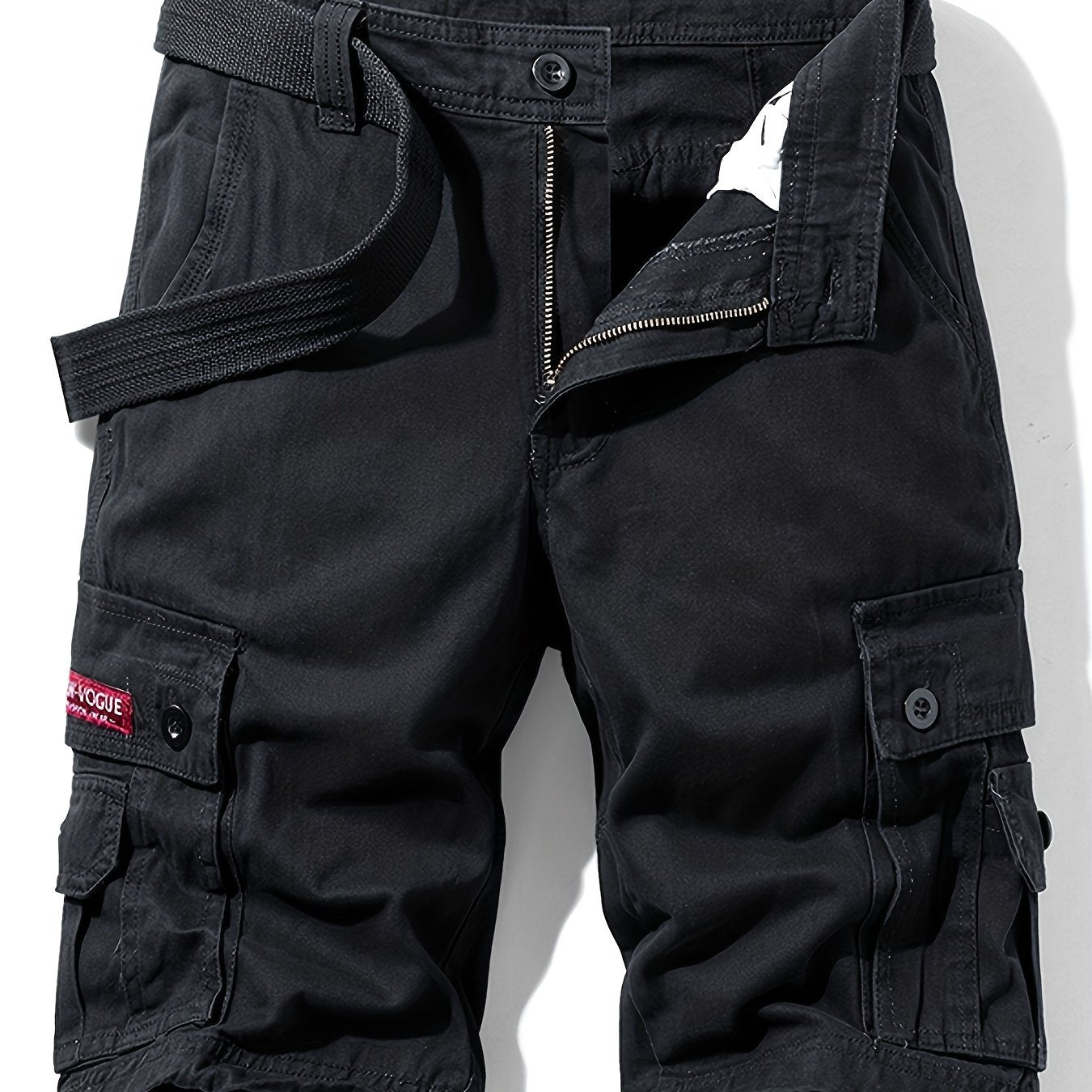 Men's Cotton Cargo Shorts with Drawstring - Summer Outdoor Wear