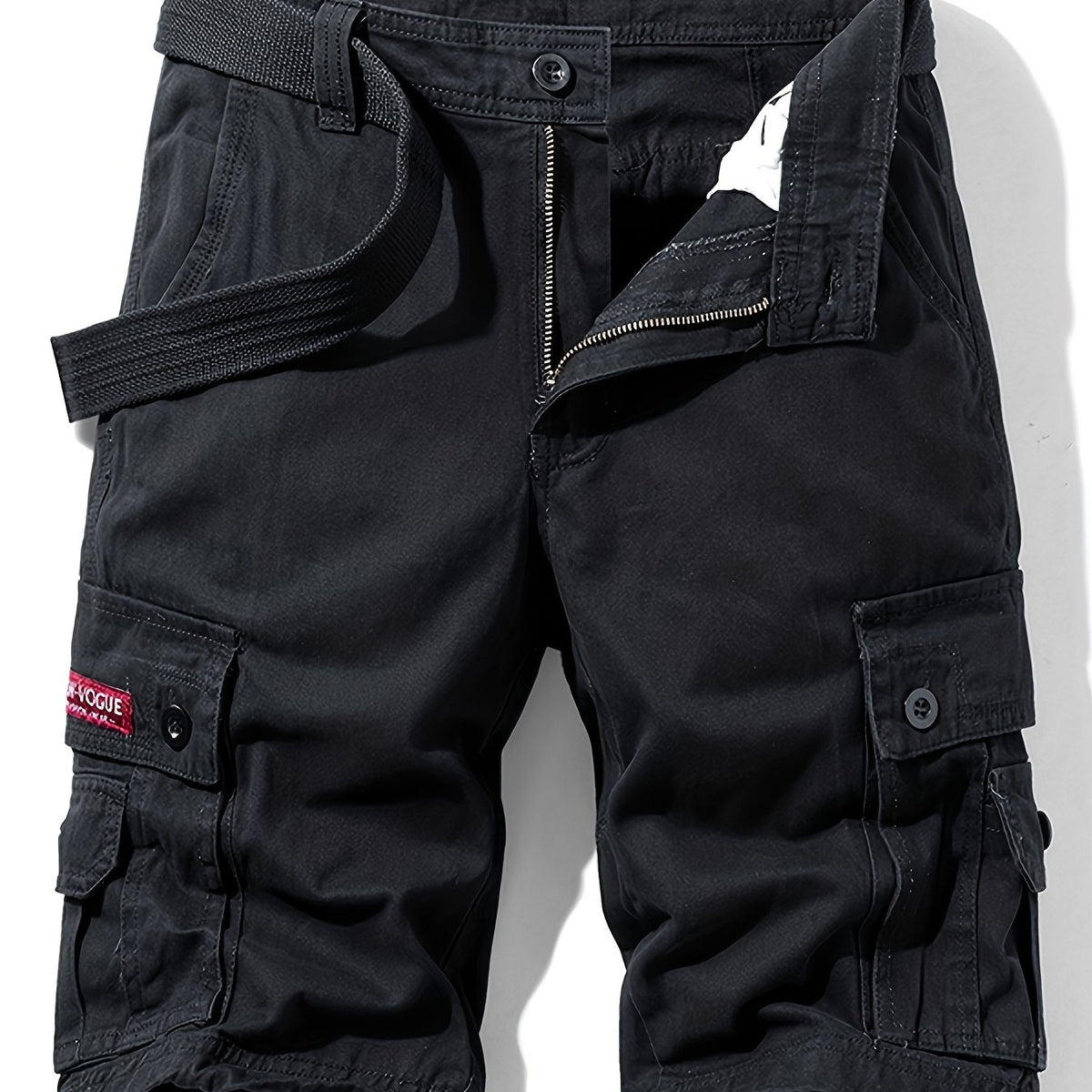 Men's Cotton Cargo Shorts with Drawstring - Summer Outdoor Wear