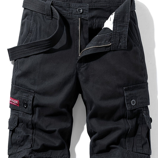 Men's Cotton Cargo Shorts with Drawstring - Summer Outdoor Wear
