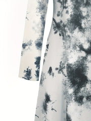  Tie Dye Long Sleeve Casual Dress