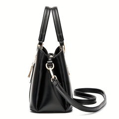 Plaid Tote Bag PU Leather Shoulder Handbag